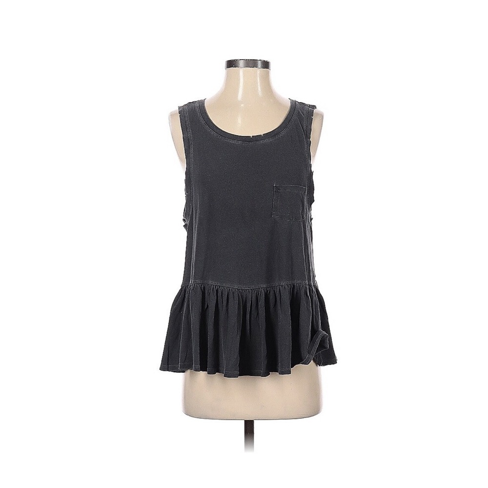 Free People Gray Continental Peplum Tank Size Small Front Pocket